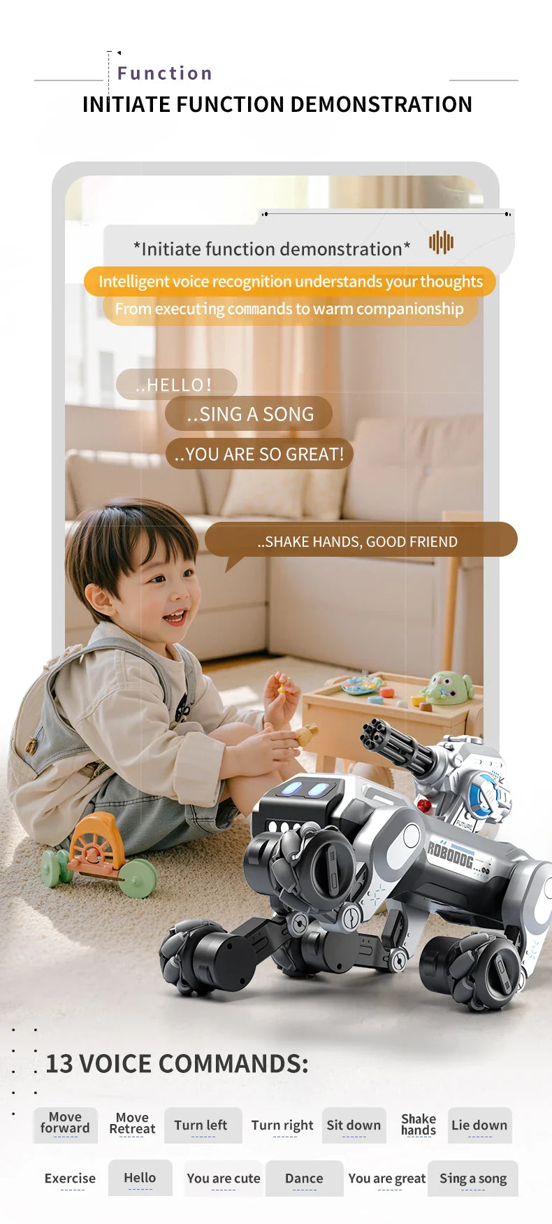 2025 New Intelligent Mechanical Dog With Gesture Induction Can Walk And Sing Dog Spray Control Electric Pet Dog Toys Kids Gifts